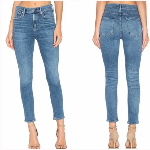 Agolde Sophie High Rise Skinny Crop Jeans in Adore Sz 27 - Picture 2 of 14